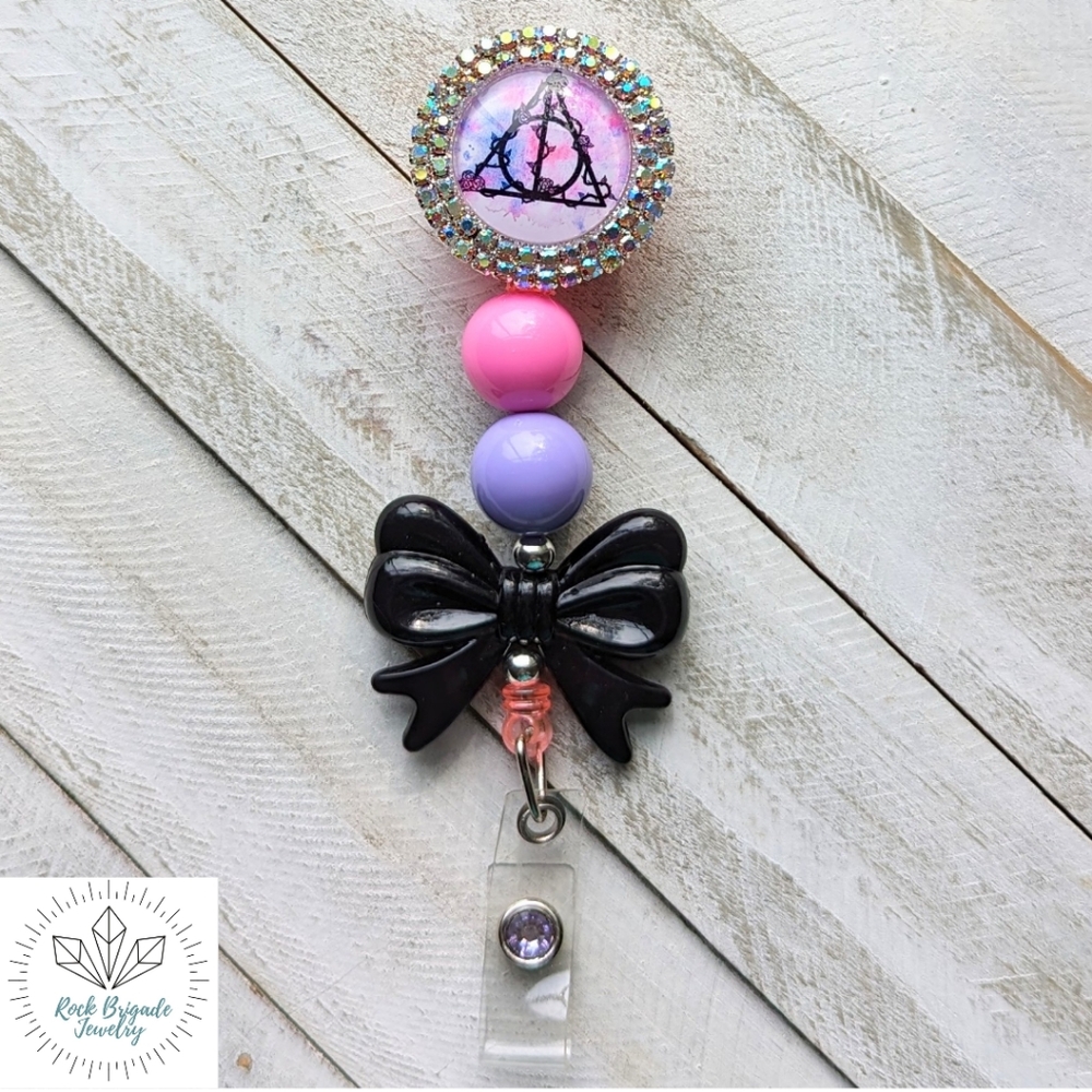 Harry Potter Deathly Hallows Retractable Badge Reel ID Holder